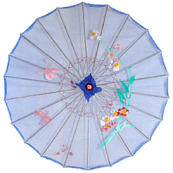 Китайский тканевый зонтик прозрачный с цветом 76х55см, №10